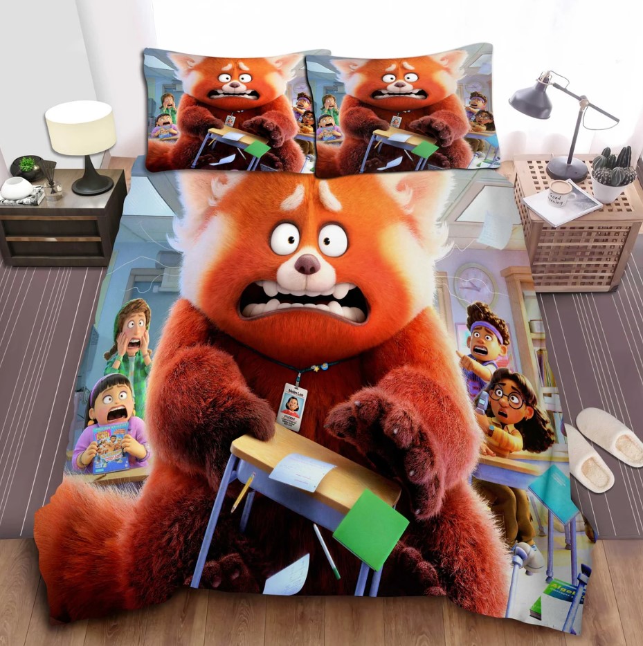Personalized Turning Red Bedding Set 4 Town Nobody Like U Turning Red Turning Red Boy Turning Red Fan Gift Custom Kids Blanket